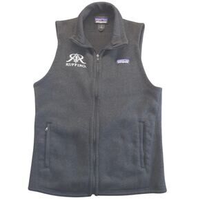 Patagonia Vest Womens Medium Black Better Raffino Logo Sweater Full‎ Zip Pockets